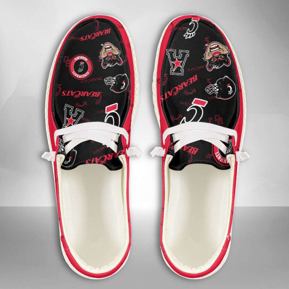 NCAA Cincinnati Bearcats Hey Dude Shoes Wally Lace Up Loafers Moccasin Slippers