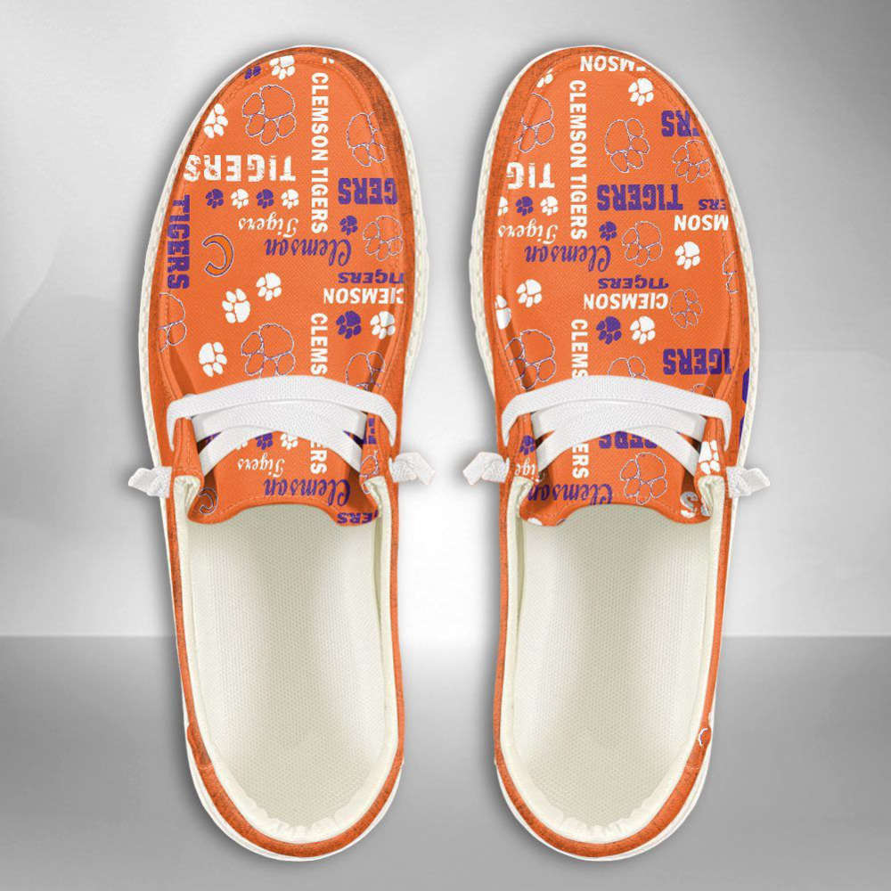 NCAA Clemson Tigers Hey Dude Shoes Wally Lace Up Loafers Moccasin Slippers HDS0219