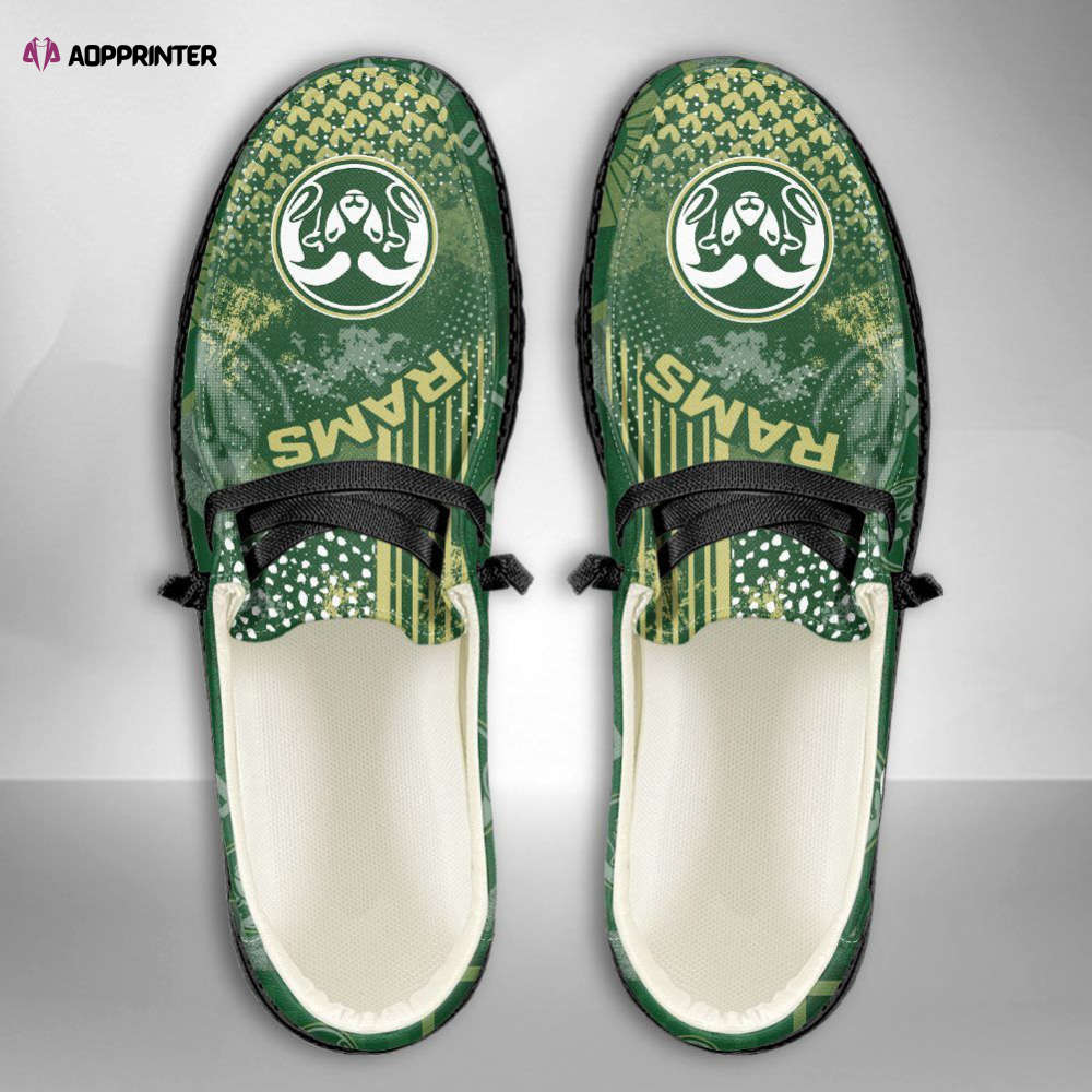 NCAA Colorado State Rams Hey Dude Shoes Wally Lace Up Loafers Moccasin Slippers HDS0249