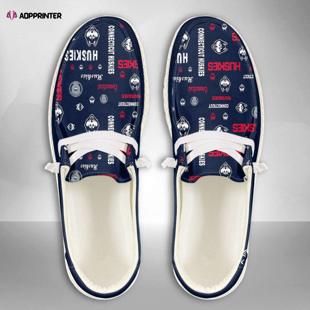 NCAA Connecticut Huskies Hey Dude Shoes Wally Lace Up Loafers Moccasin Slippers