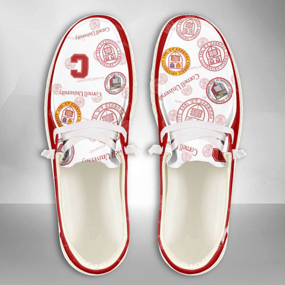NCAA Cornell University Hey Dude Shoes Wally Lace Up Loafers Moccasin Slippers HDS0256