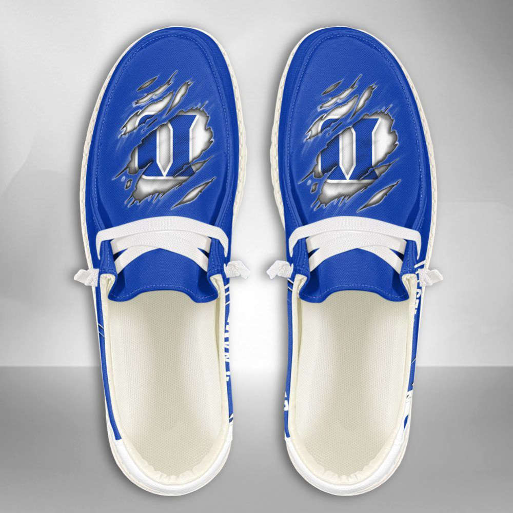 NCAA Duke Blue Devils Hey Dude Shoes Wally Lace Up Loafers Moccasin Slippers Fan Gifts