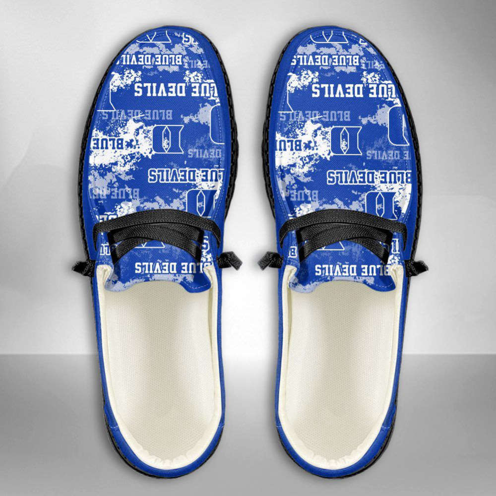NCAA Duke Blue Devils Hey Dude Shoes Wally Lace Up Loafers Moccasin Slippers Fan Gifts