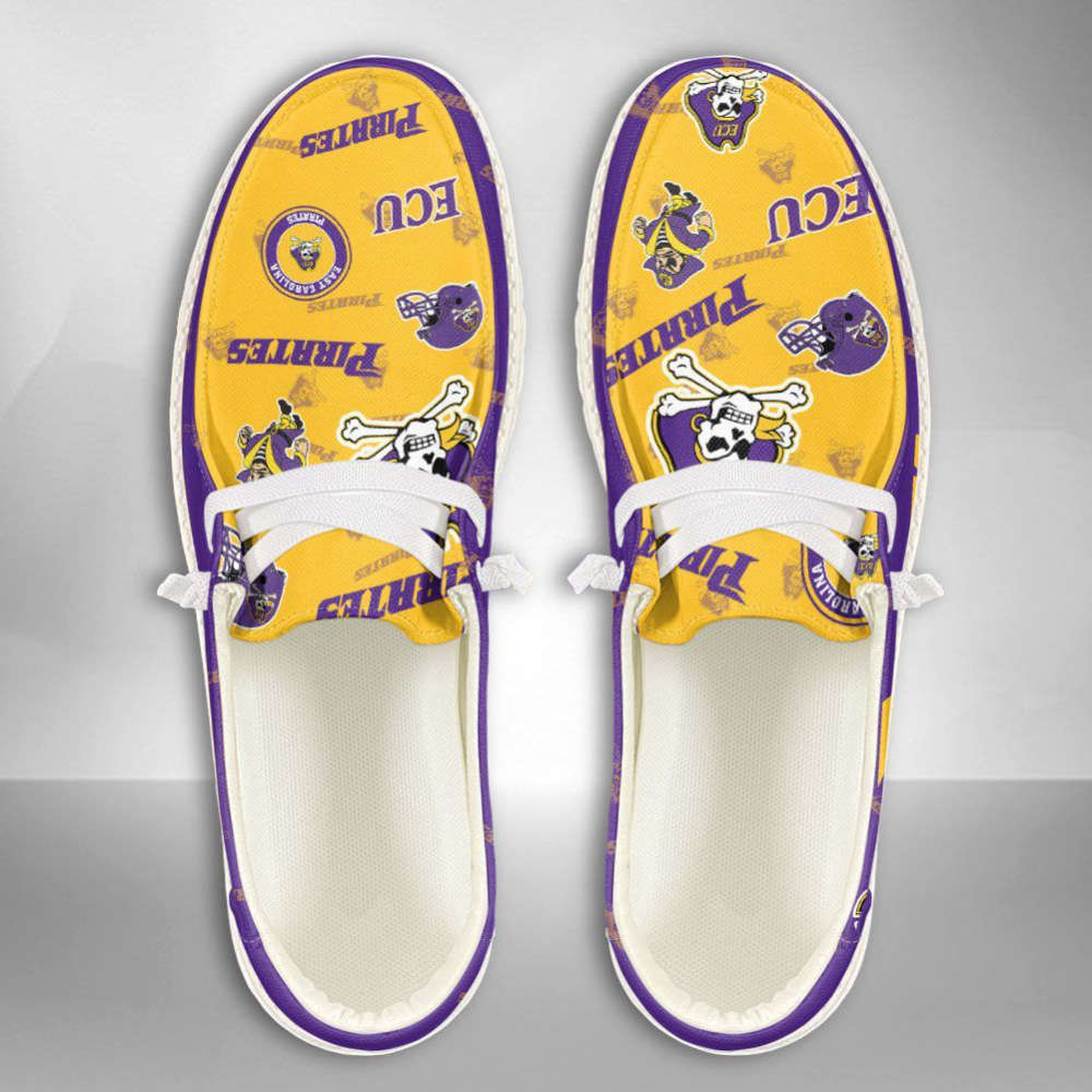 NCAA East Carolina Pirates Hey Dude Shoes Wally Lace Up Loafers Moccasin Slippers HDS0299