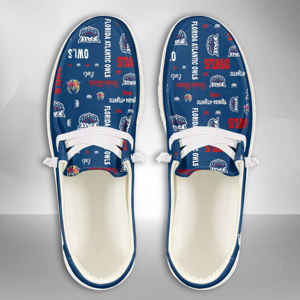 NCAA Florida Atlantic Owls Hey Dude Shoes Wally Lace Up Loafers Moccasin Slippers