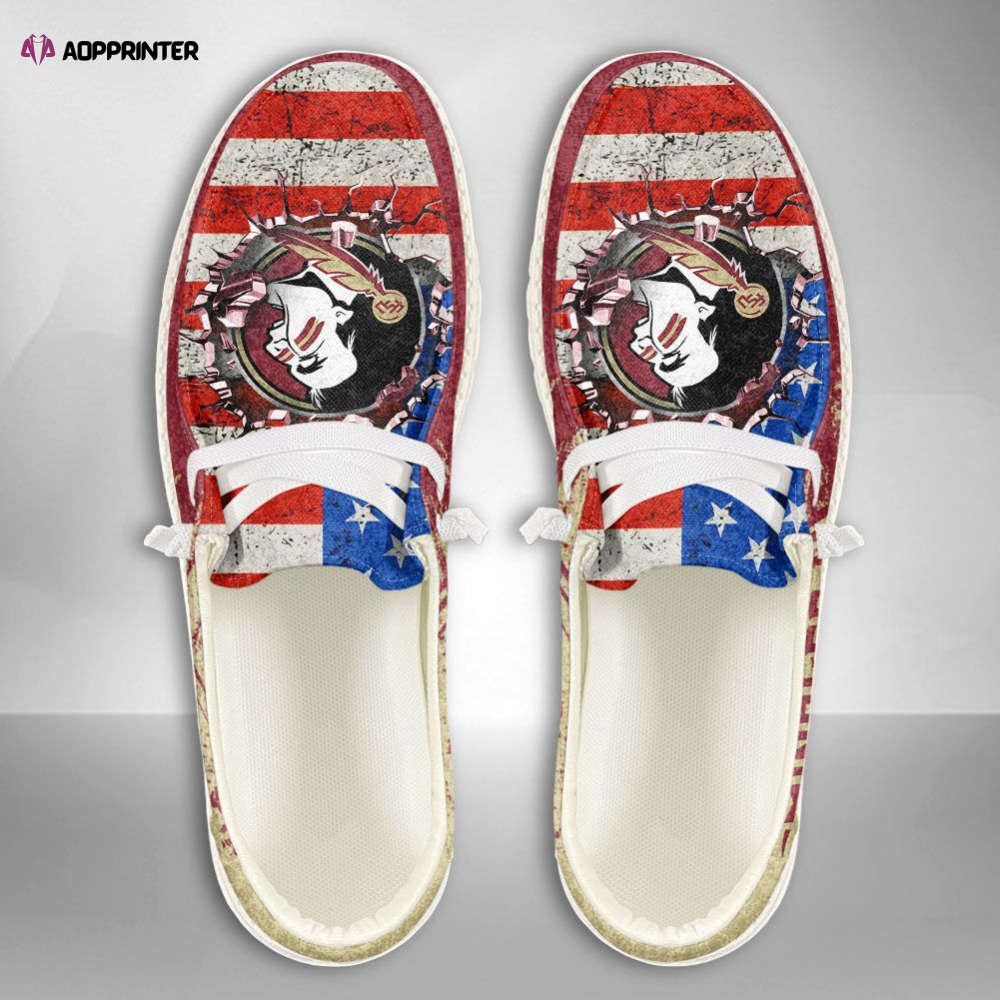 NCAA Florida State Seminoles Hey Dude Shoes Wally Lace Up Loafers Moccasin Slippers