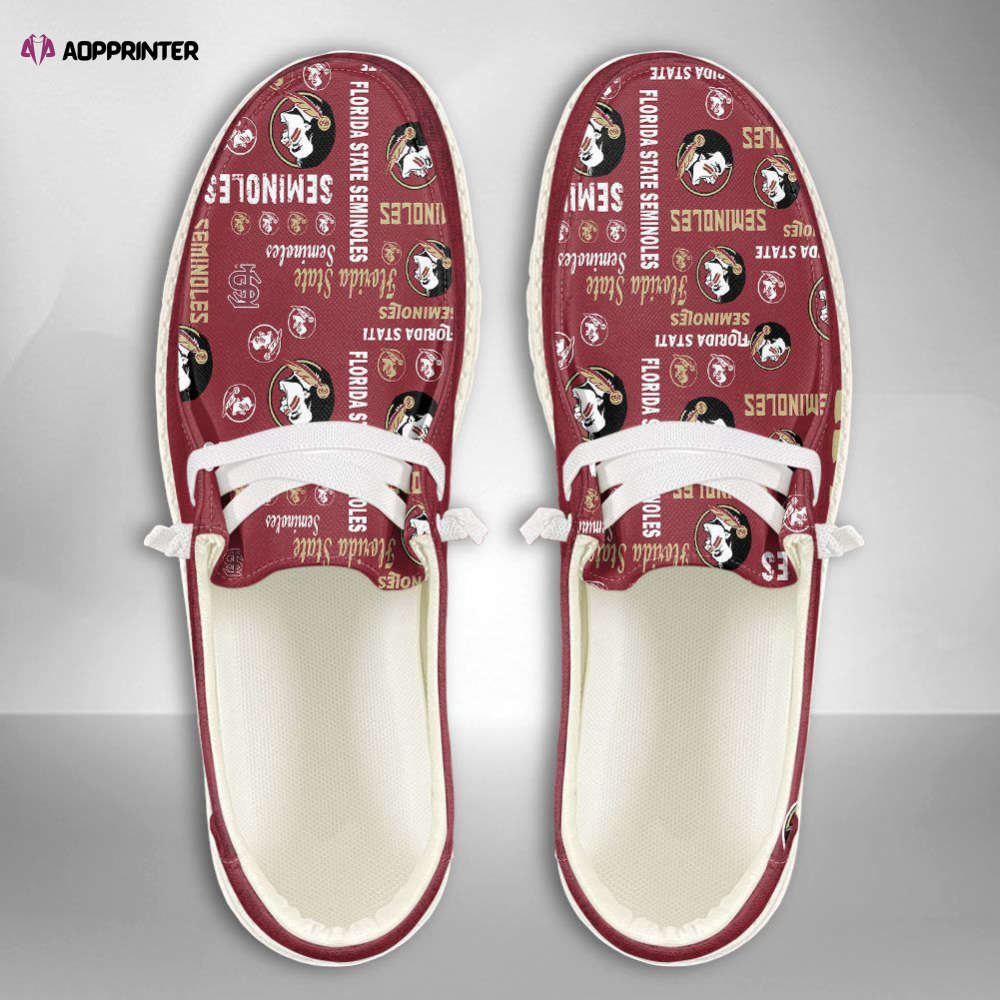 NCAA Florida State Seminoles Hey Dude Shoes Wally Lace Up Loafers Moccasin Slippers Fan Gifts