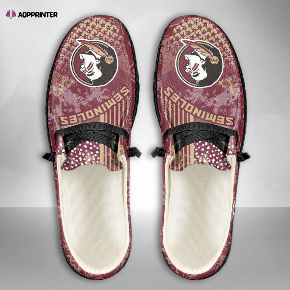 NCAA Florida State Seminoles Hey Dude Shoes Wally Lace Up Loafers Moccasin Slippers HDS0341