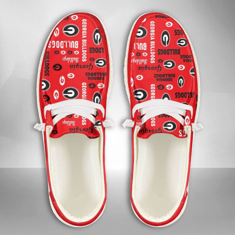 NCAA Georgia Bulldogs Hey Dude Shoes Wally Lace Up Loafers Moccasin Slippers Fan Gifts