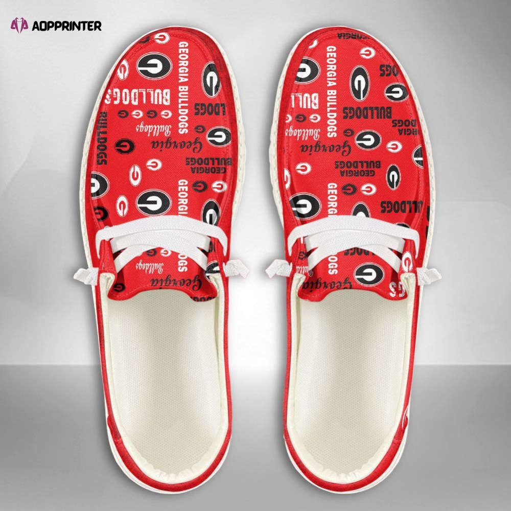 NCAA Georgia Bulldogs Hey Dude Shoes Wally Lace Up Loafers Moccasin Slippers Fan Gifts