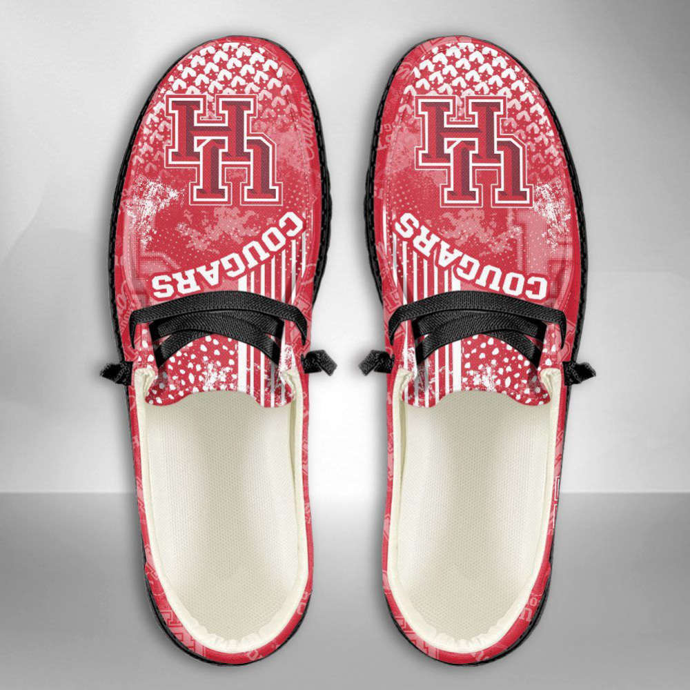 NCAA Houston Cougars Hey Dude Shoes Wally Lace Up Loafers Moccasin Slippers