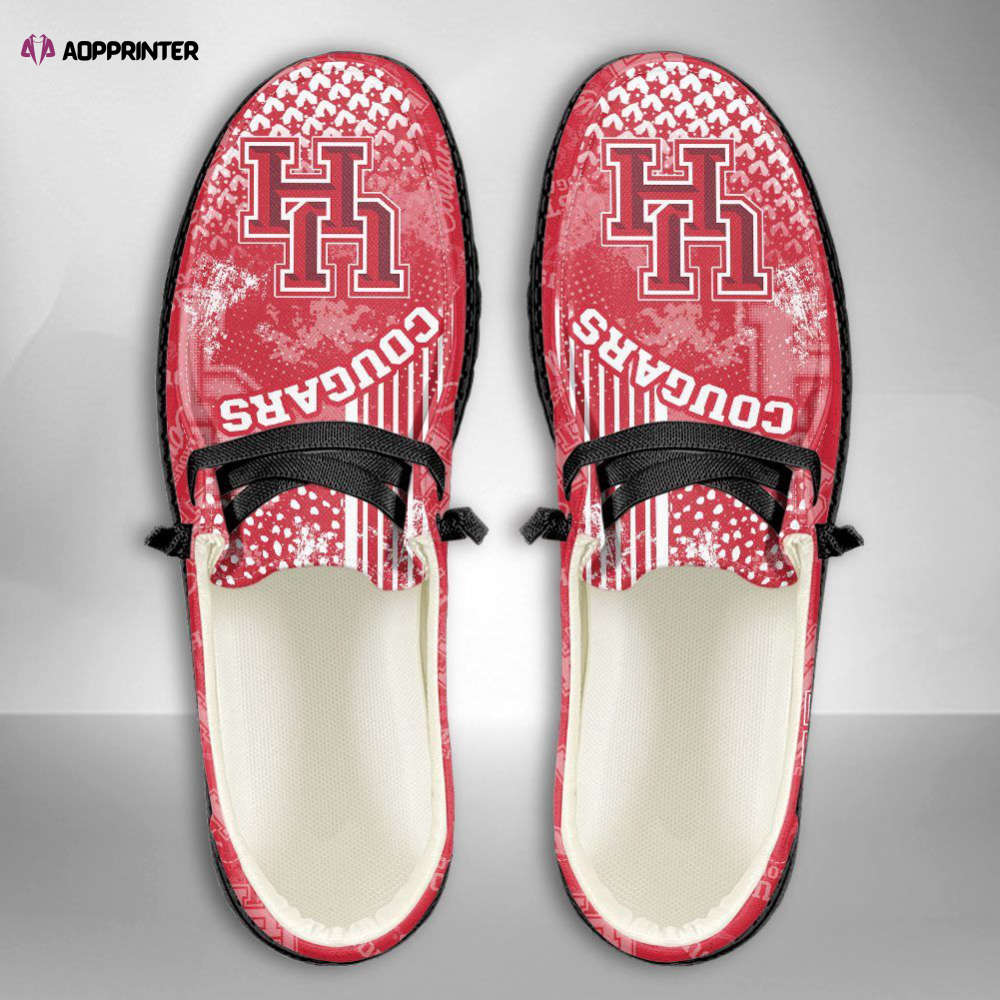 NCAA Houston Cougars Hey Dude Shoes Wally Lace Up Loafers Moccasin Slippers