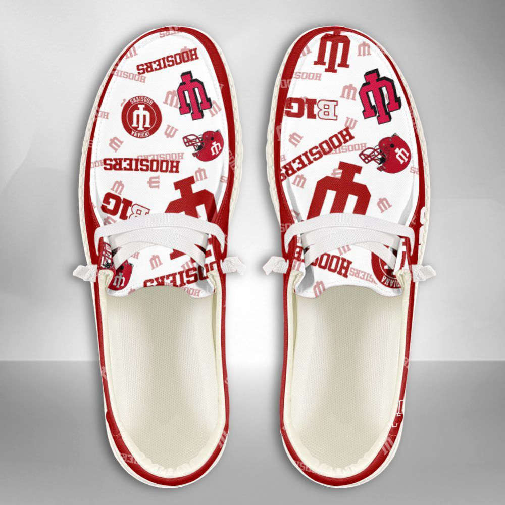 NCAA Indiana Hoosiers Hey Dude Shoes Wally Lace Up Loafers Moccasin Slippers Fan Gifts