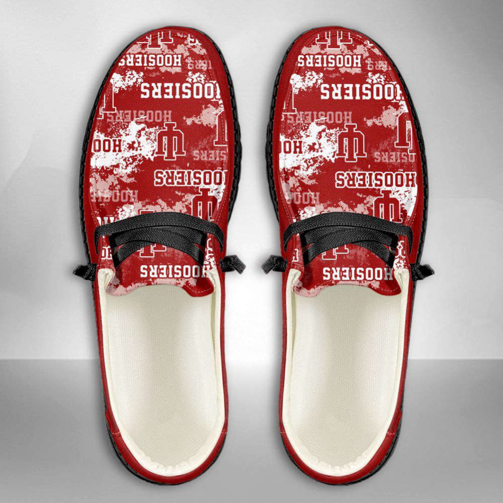 NCAA Indiana Hoosiers Hey Dude Shoes Wally Lace Up Loafers Moccasin Slippers Fan Gifts