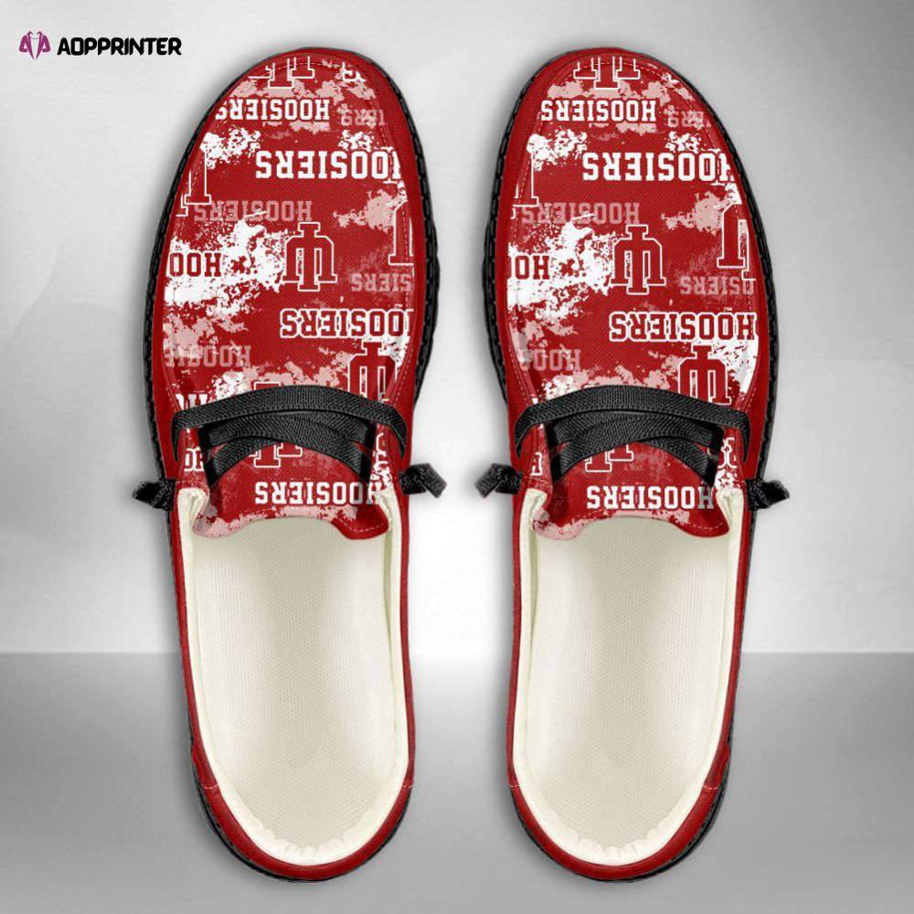 NCAA Indiana Hoosiers Hey Dude Shoes Wally Lace Up Loafers Moccasin Slippers Fan Gifts