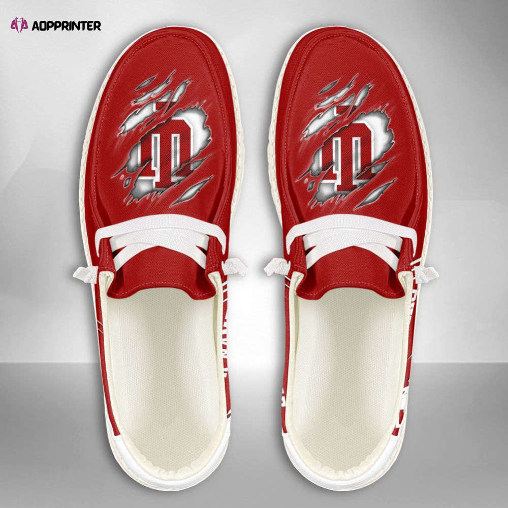 NCAA Indiana Hoosiers Hey Dude Shoes Wally Lace Up Loafers Moccasin Slippers