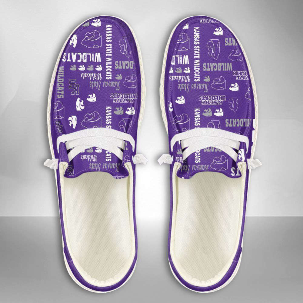 NCAA Kansas State Wildcats Hey Dude Shoes Wally Lace Up Loafers Moccasin Slippers Fan Gifts