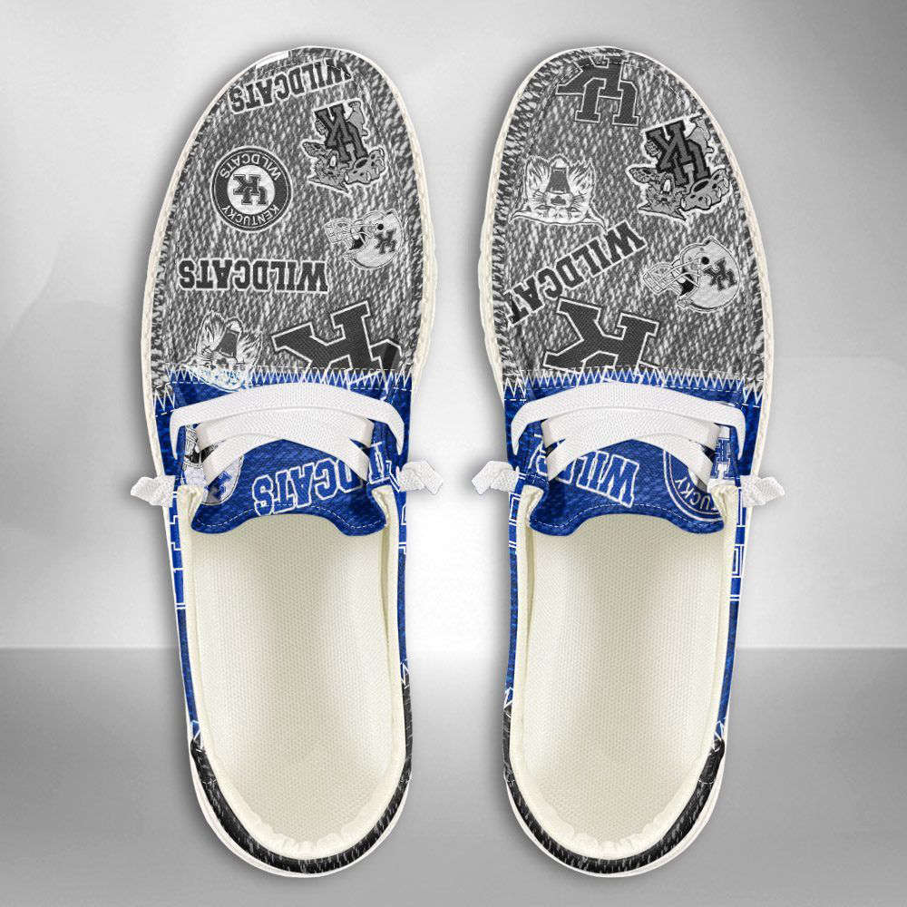 NCAA Kentucky Wildcats Hey Dude Shoes Wally Lace Up Loafers Moccasin Slippers