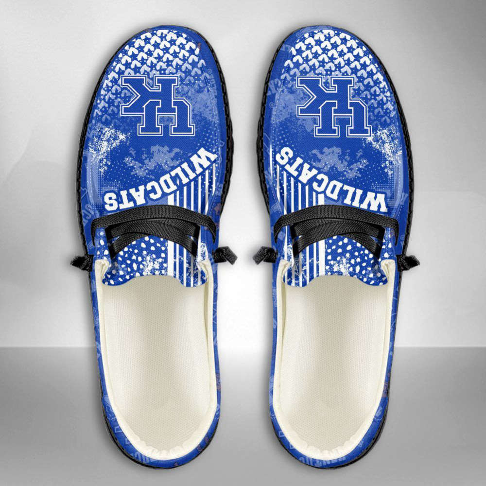 NCAA Kentucky Wildcats Hey Dude Shoes Wally Lace Up Loafers Moccasin Slippers HDS0541