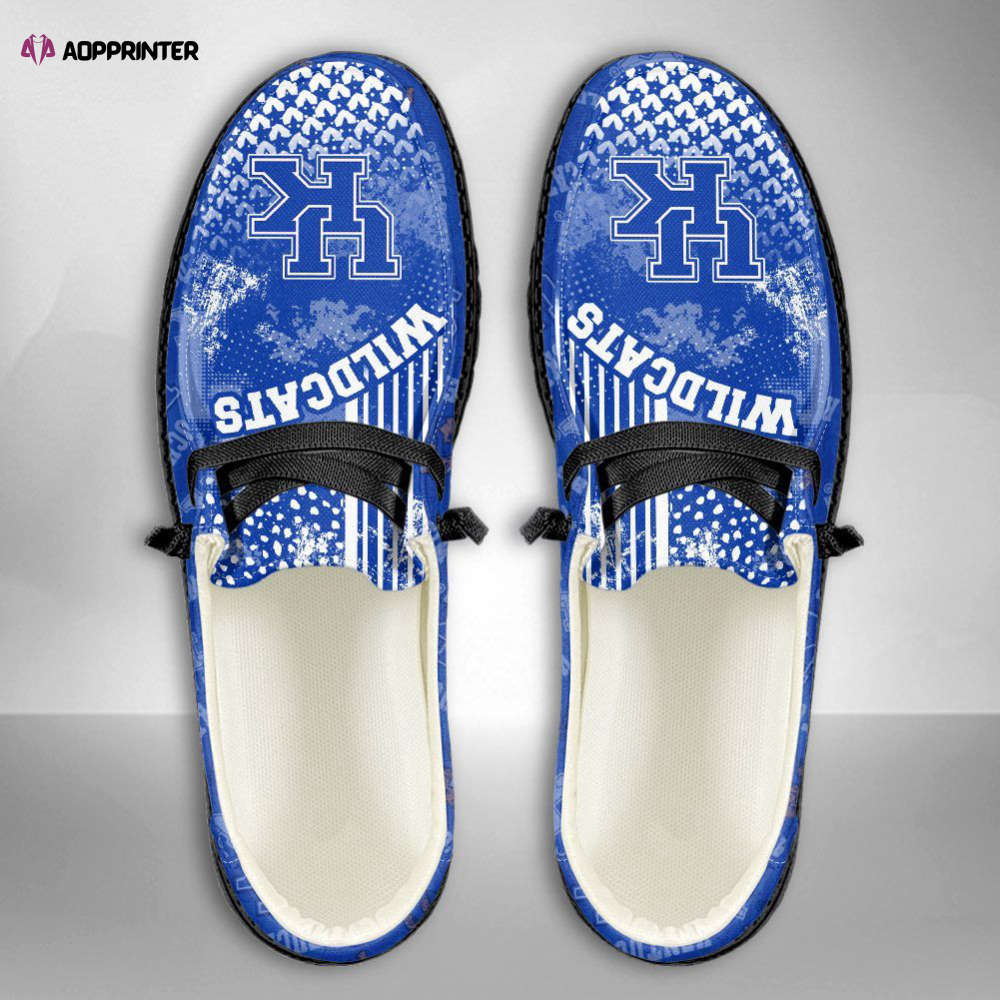 NCAA Kentucky Wildcats Hey Dude Shoes Wally Lace Up Loafers Moccasin Slippers HDS0541