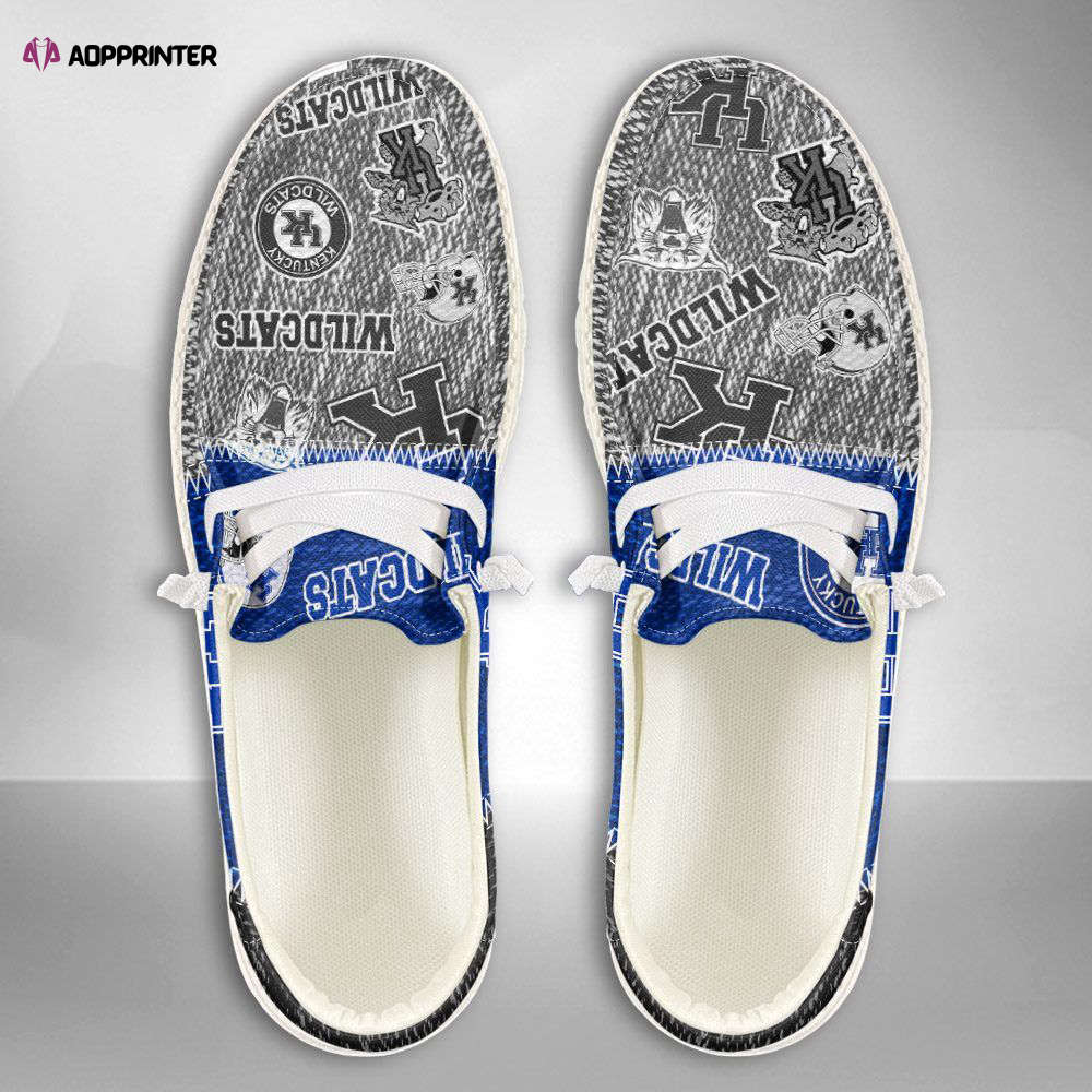 NCAA Kentucky Wildcats Hey Dude Shoes Wally Lace Up Loafers Moccasin Slippers