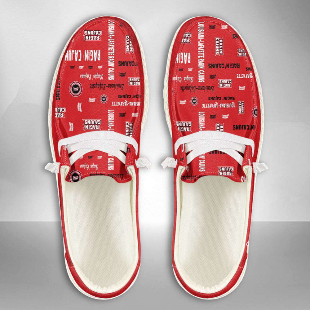 NCAA Louisiana Lafayette Ragin’ Cajuns Hey Dude Shoes Wally Lace Up Loafers Moccasin Slippers HDS0566