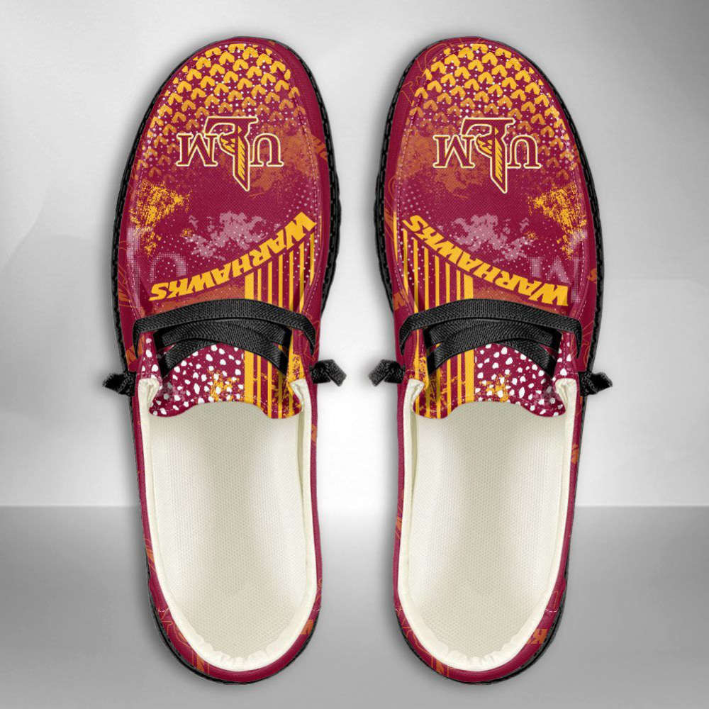 NCAA Louisiana Monroe Warhawks Hey Dude Shoes Wally Lace Up Loafers Moccasin Slippers Gifts