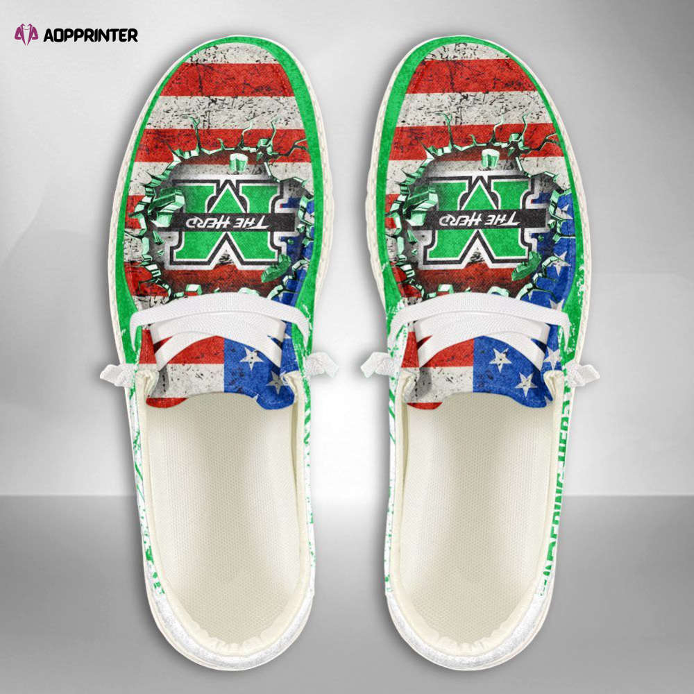 NCAA Marshall Thundering Herd Hey Dude Shoes Wally Lace Up Loafers Moccasin Slippers