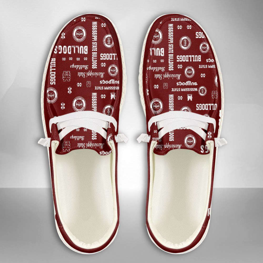 NCAA Mississippi State Bulldogs Hey Dude Shoes Wally Lace Up Loafers Moccasin Slippers Fan Gifts