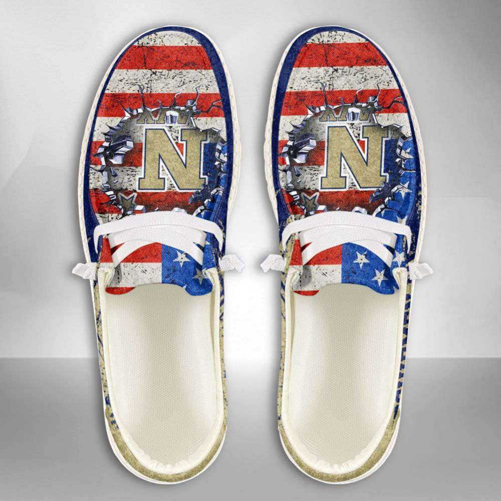 NCAA Navy Midshipmen Hey Dude Shoes Wally Lace Up Loafers Moccasin Slippers