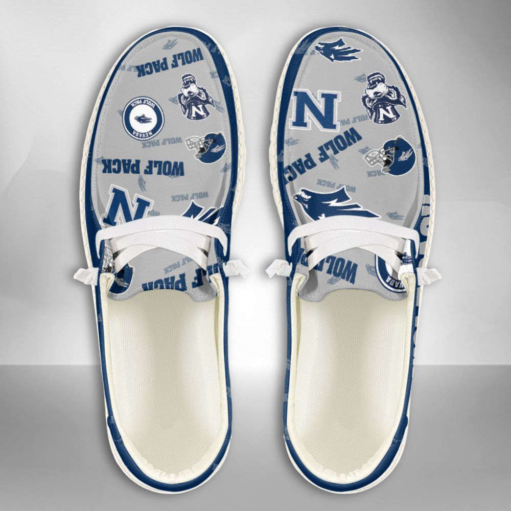 NCAA Nevada Wolf Pack Hey Dude Shoes Wally Lace Up Loafers Moccasin Slippers Fan Gifts