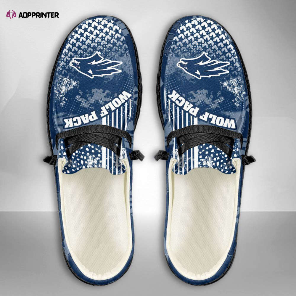 NCAA Nevada Wolf Pack Hey Dude Shoes Wally Lace Up Loafers Moccasin Slippers HDS0771