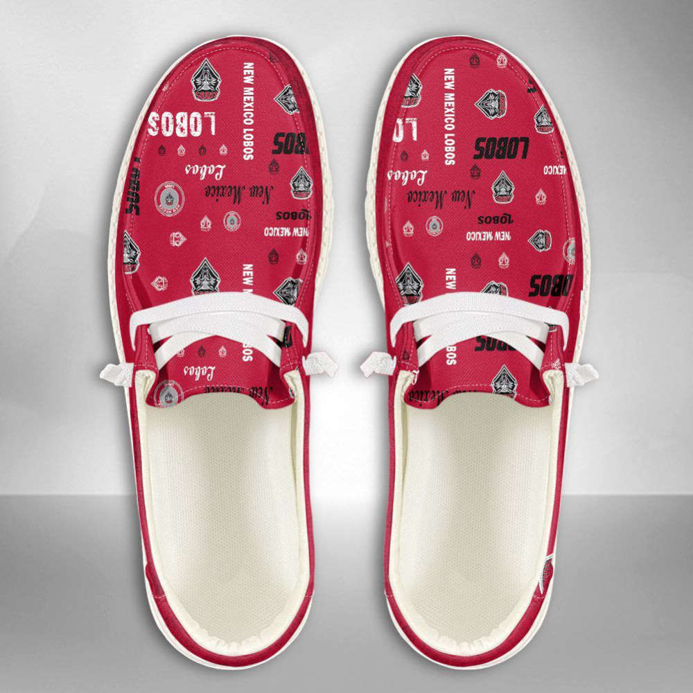 NCAA New Mexico Lobos Hey Dude Shoes Wally Lace Up Loafers Moccasin Slippers