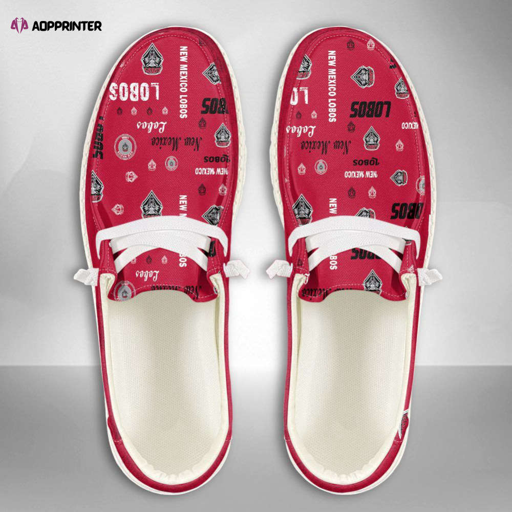 NCAA New Mexico Lobos Hey Dude Shoes Wally Lace Up Loafers Moccasin Slippers