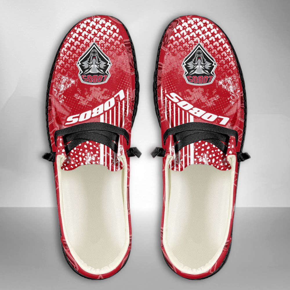 NCAA New Mexico Lobos Hey Dude Shoes Wally Lace Up Loafers Moccasin Slippers