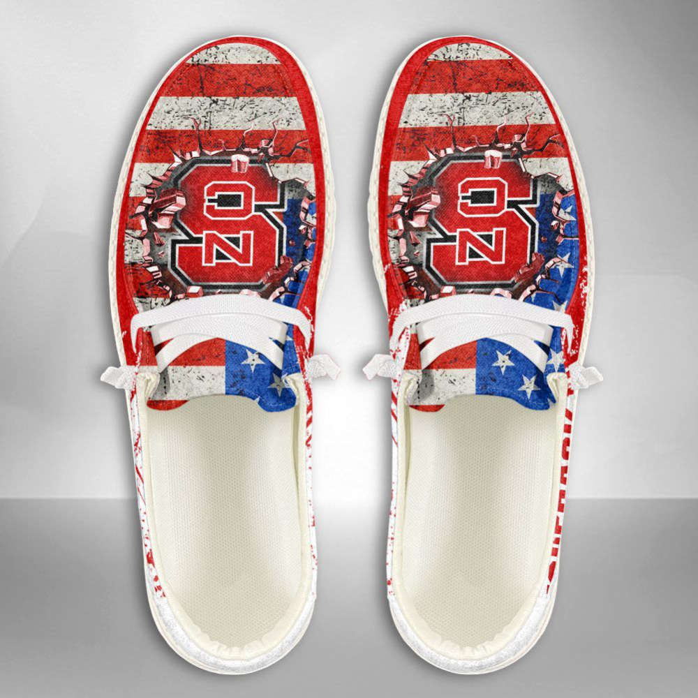 NCAA North Carolina State Wolfpack Hey Dude Shoes Wally Lace Up Loafers Moccasin Slippers Fan Gifts