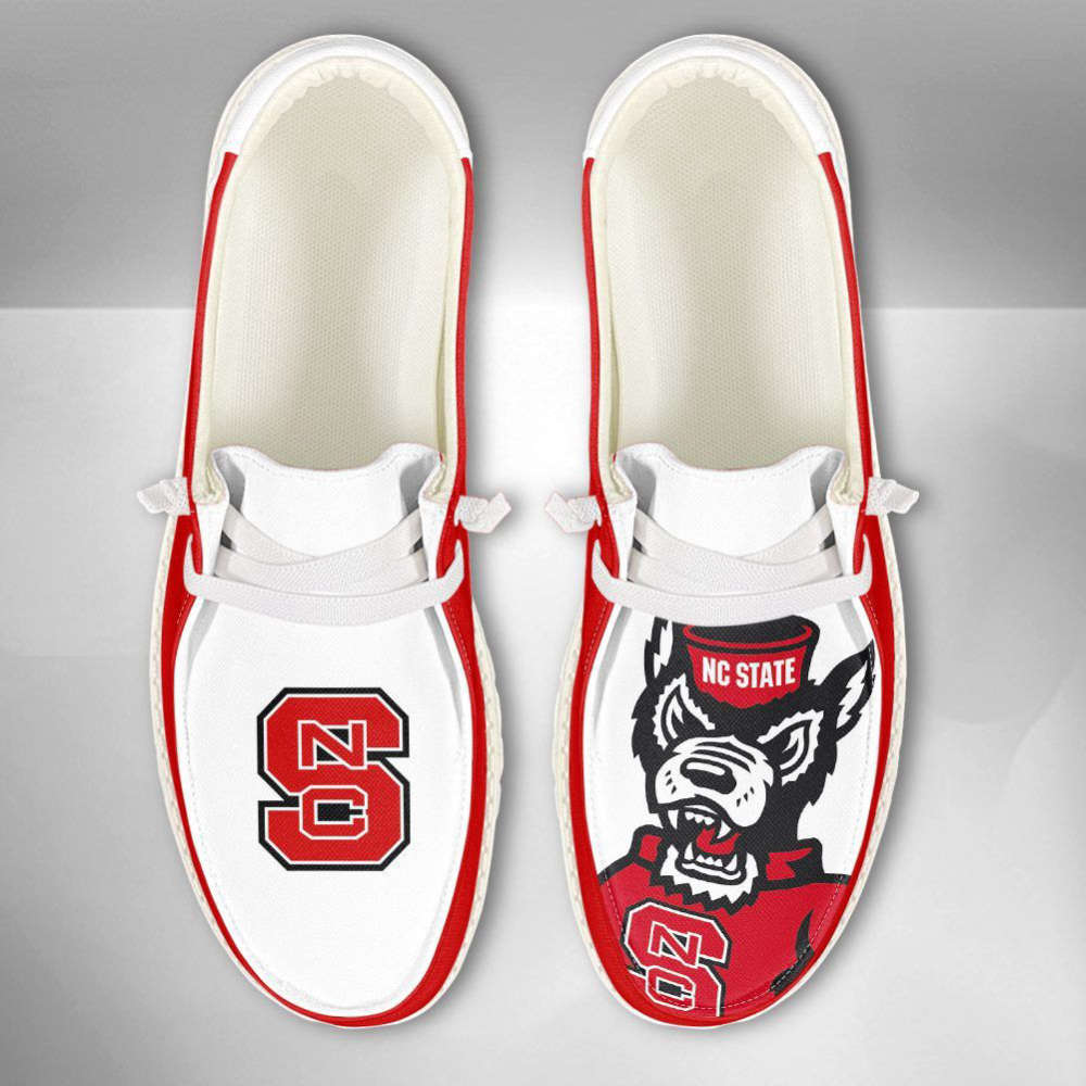 NCAA North Carolina State Wolfpack Hey Dude Shoes Wally Lace Up Loafers Moccasin Slippers Fan Gifts