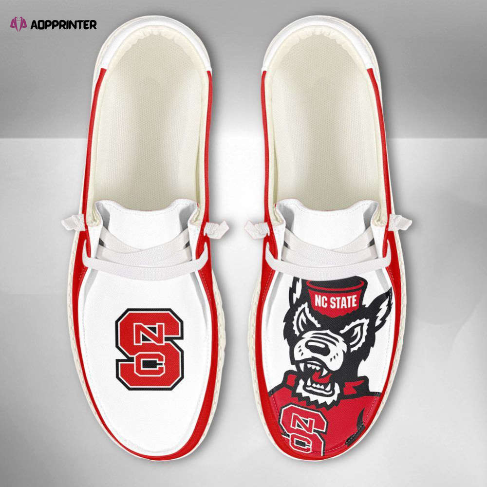 NCAA North Carolina State Wolfpack Hey Dude Shoes Wally Lace Up Loafers Moccasin Slippers Fan Gifts