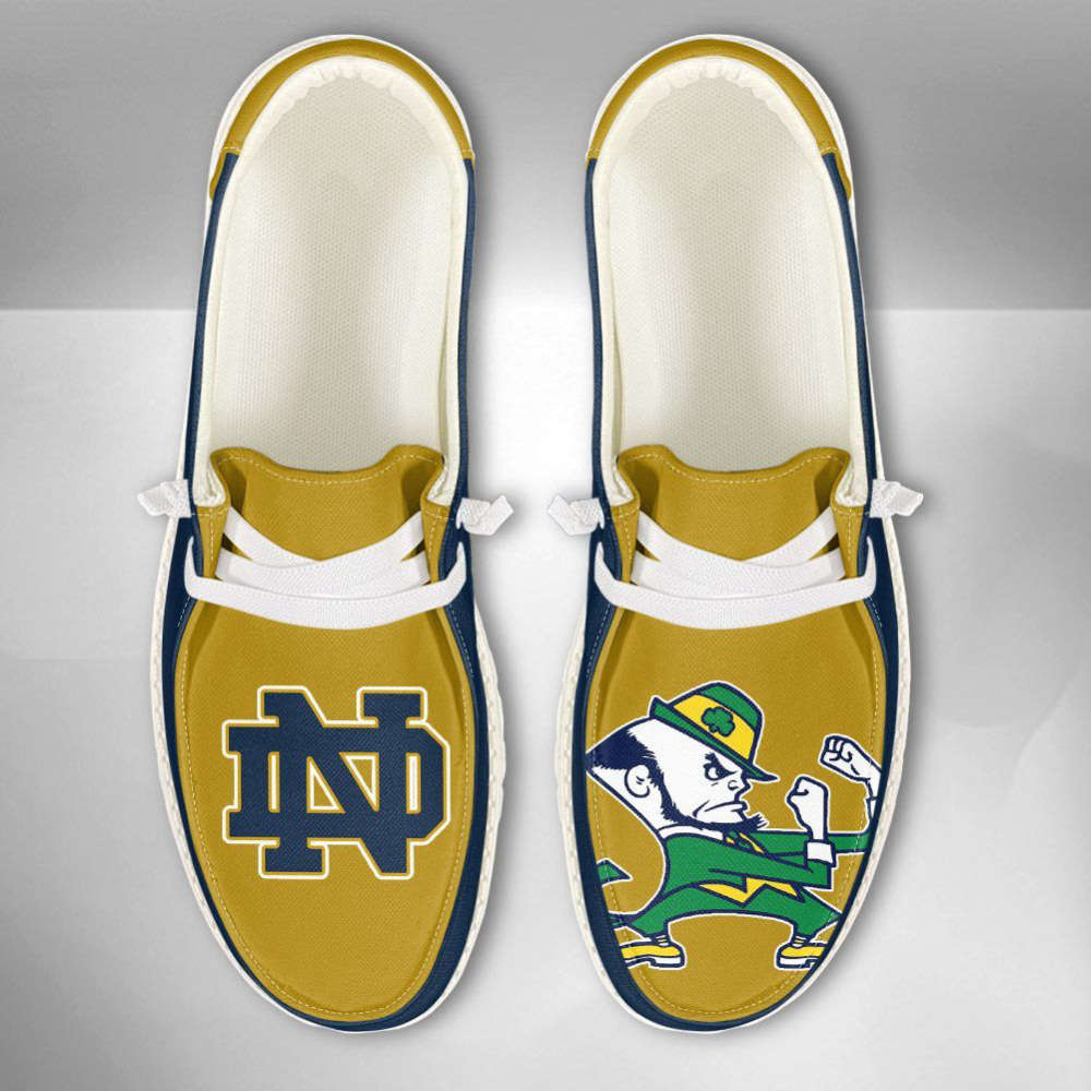 NCAA Notre Dame Fighting Irish Hey Dude Shoes Wally Lace Up Loafers Moccasin Slippers Fan Gifts