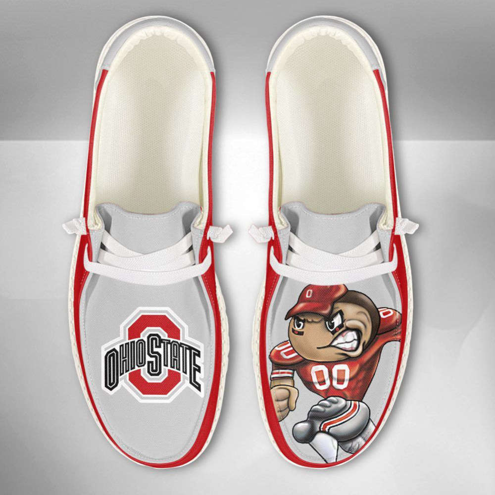 NCAA Ohio State Buckeyes Hey Dude Shoes Wally Lace Up Loafers Moccasin Slippers