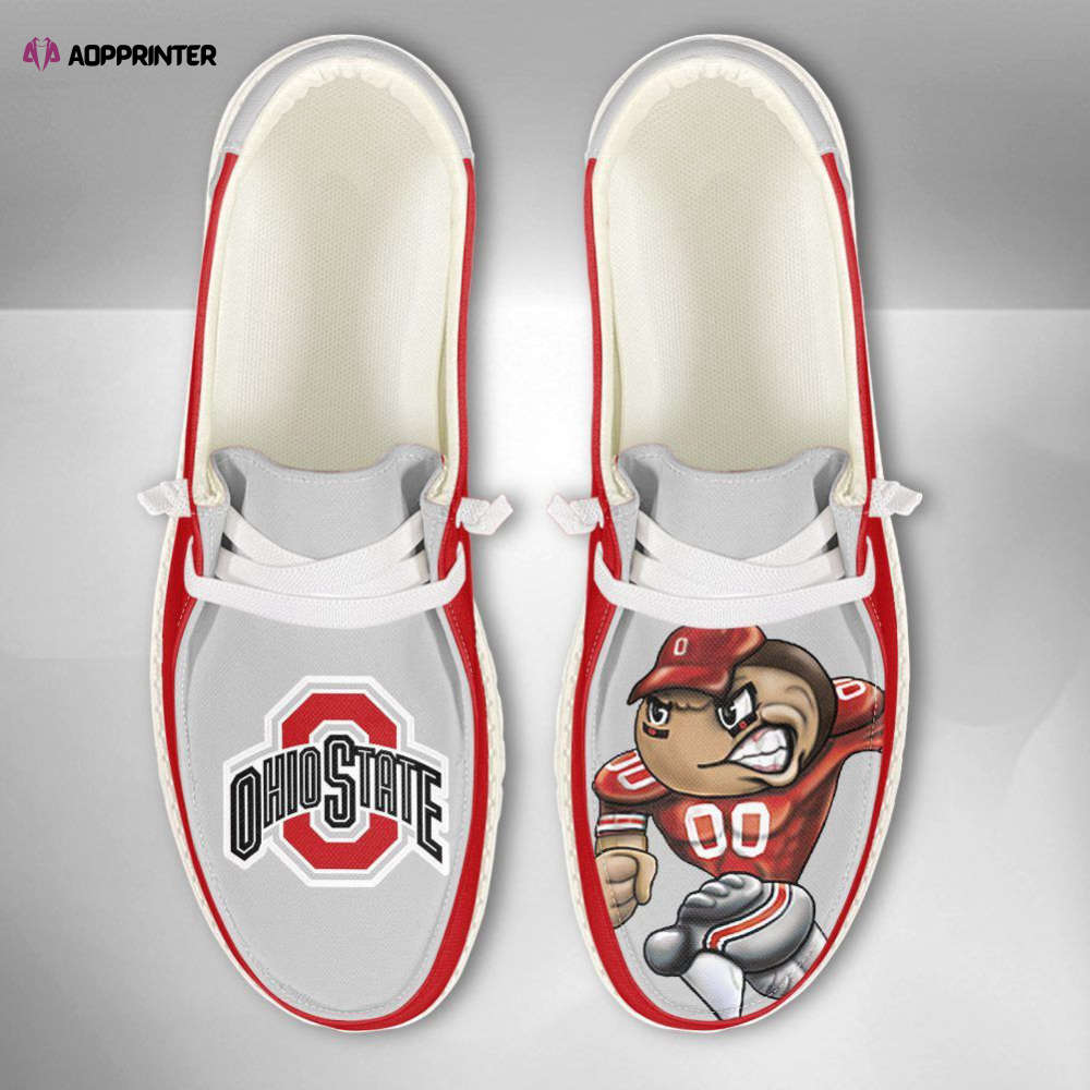 NCAA Ohio State Buckeyes Hey Dude Shoes Wally Lace Up Loafers Moccasin Slippers