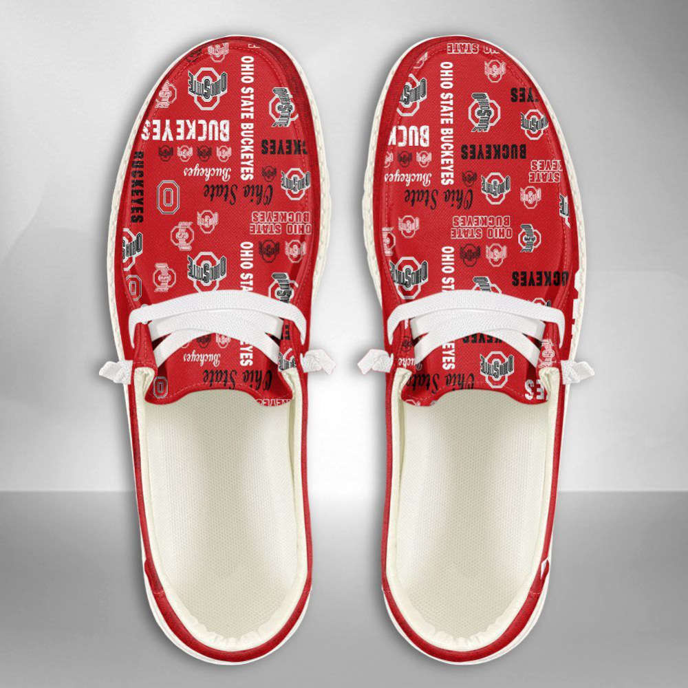 NCAA Ohio State Buckeyes Hey Dude Shoes Wally Lace Up Loafers Moccasin Slippers