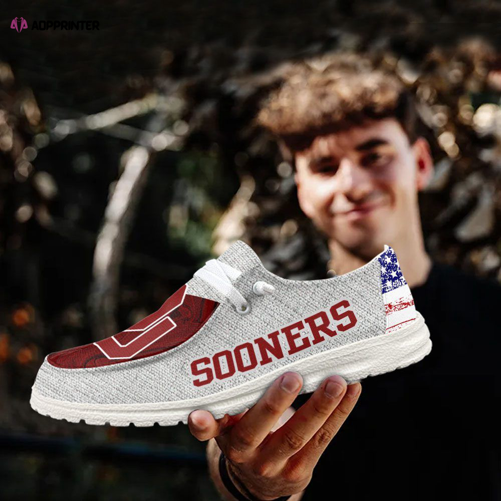 NCAA Oklahoma Sooners Hey Dude Shoes Wally Lace Up Loafers Moccasin Slippers