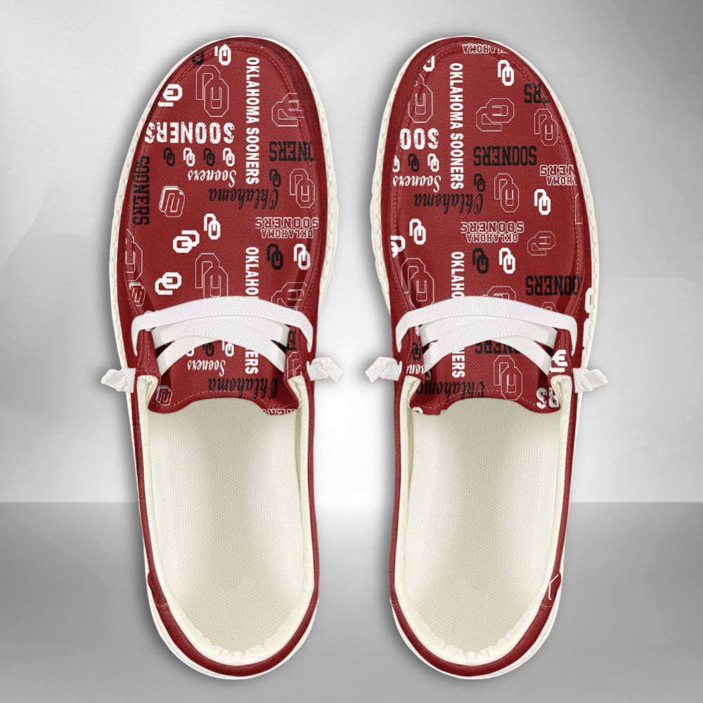 NCAA Oklahoma Sooners Hey Dude Shoes Wally Lace Up Loafers Moccasin Slippers HDS0901