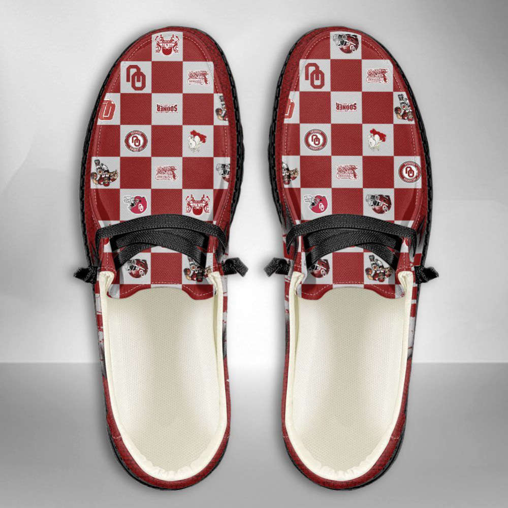 NCAA Oklahoma Sooners Hey Dude Shoes Wally Lace Up Loafers Moccasin Slippers Fan Gifts