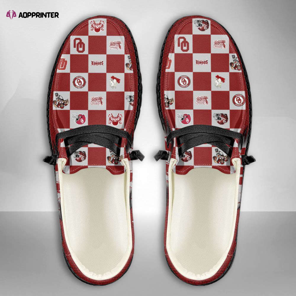 NCAA Oklahoma Sooners Hey Dude Shoes Wally Lace Up Loafers Moccasin Slippers Fan Gifts