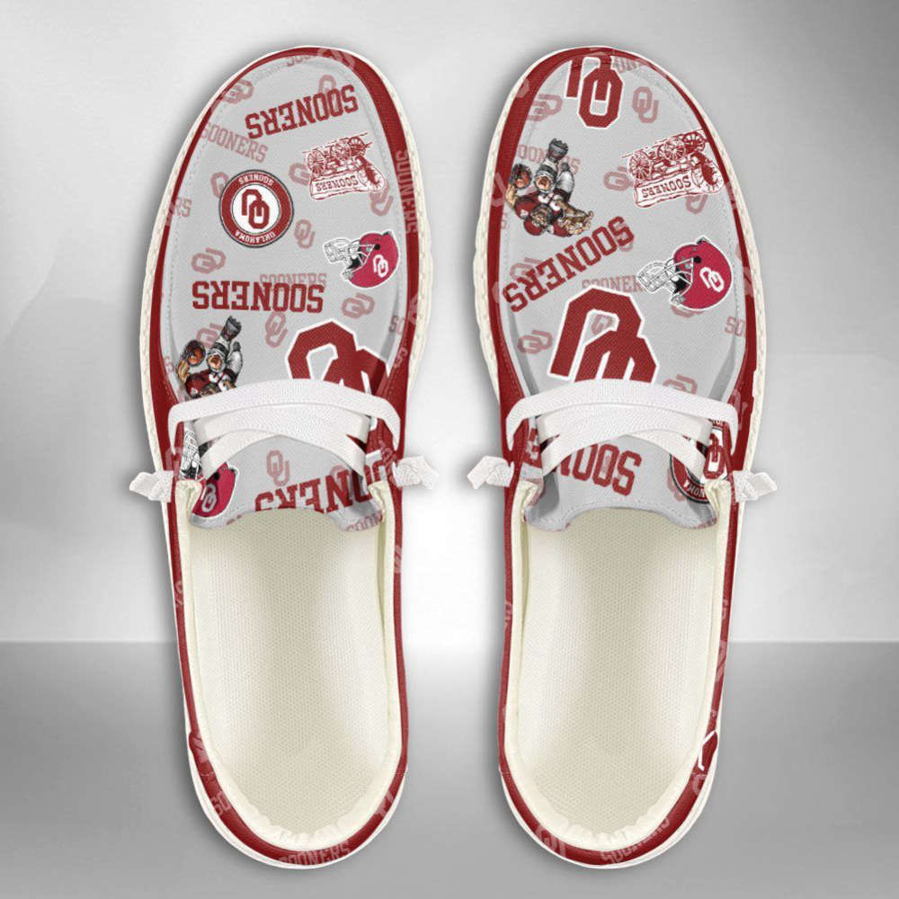 NCAA Oklahoma Sooners Hey Dude Shoes Wally Lace Up Loafers Moccasin Slippers Fan Gifts