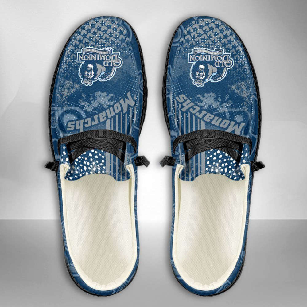 NCAA Old Dominion Monarchs Hey Dude Shoes Wally Lace Up Loafers Moccasin Slippers Fan Gifts