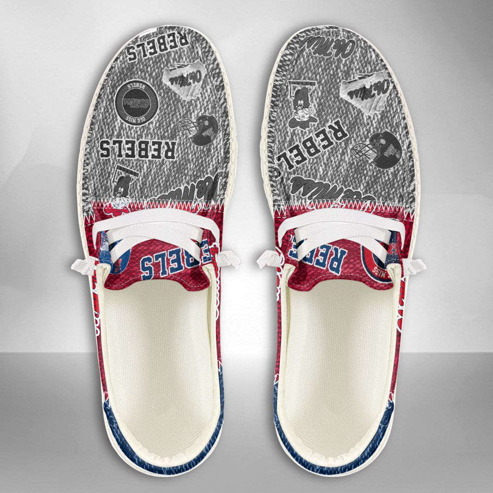 NCAA Ole Miss Rebels Hey Dude Shoes Wally Lace Up Loafers Moccasin Slippers