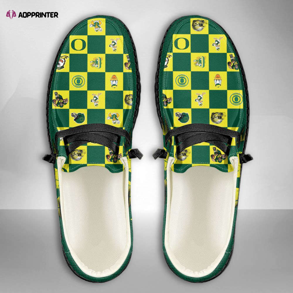 NCAA Oregon Ducks Hey Dude Shoes Wally Lace Up Loafers Moccasin Slippers HDS0957